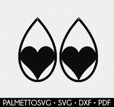 Heart Earring Template Earring Svg Gift Tags Cricut Download Svg Dxf File Stencil Silhouette Cameo Cricut Clip Art Heart Earrings Button Art Projects Gift Tags