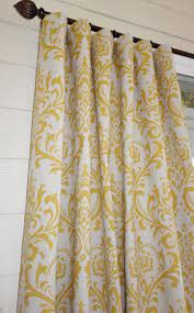 Rts One Curtain Panel 50w X 88l Traditions Yellow On Linen Etsy In 2021 Damask Curtains Curtains Drop Cloth Curtains