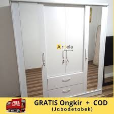Untuk bahan bakunya sendiri, lemari pakaian ini menggunakan bahan baku kayu mahoni dengan kualitas terbaik. Lemari Pakaian Modern Minimalis Kayu Jumbo Lemari Baju Model 4 Pintu Murah Lemari Baju Besar Shopee Indonesia