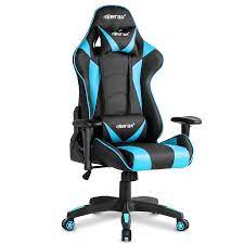 merax racing style gaming chair reclining ergonomic leather chair including headrest and lumbar support blue walmart com gaming chair high back chairs racing chair