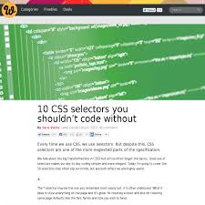 10 Css Selectors You Shouldn T Code Without Css Coding Web Design