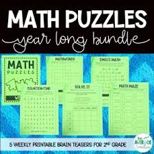 Free printable 4th grade logic puzzles. Math Puzzles And Brain Teasers For 2nd Grade Set 1