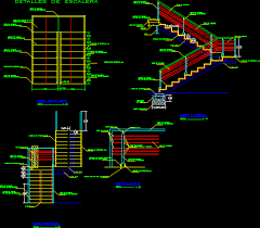 The design of a staircase must comply with strict building codes and stair details in order to ensure safety and climbing comfort. Stair Project In Autocad Download Cad Free 210 89 Kb Bibliocad