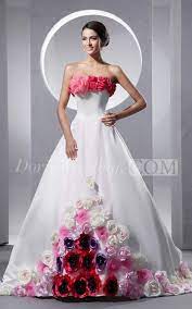 Muti Color A Line Satin Dress With Flowers Budget Dresses Dresses Online Wedding Dress