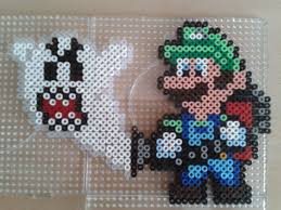 Luigi And Ghost Hama Beads By Anja Rattasepp Perler Bead Mario Perler Crafts Perler Bead Patterns