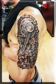 Biomechanical Machine Tattoo On The Shoulder Biomechanical Tattoo Tattoo Sleeve Designs Half Sleeve Tattoos Designs
