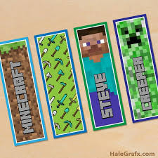 Free Printable Minecraft Bookmarks Minecraft Party Printables Minecraft Printables Minecraft Printables Free