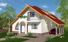 Model De Casa Cu Acoperis In Doua Ape Prelungit Deasupra Carportului House Projects Architecture Dream House Plans Modern Bungalow House