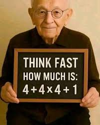 be CV bk.2025-R THINK FAST HOW MUCH IS: 4 4+4x4+1