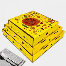 Download Yellow Printed Pizza Box The Box PSD Mockup Templates