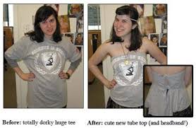 No Sew Clothes From Old Tee To New Tube Top Revamp Clothes Tube Top Diy Clothes