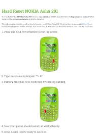 Hard Reset NOKIA Asha 201 ...