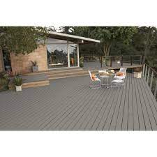 A solid stain lasts longer, but it covers up the natural grain of the wood. Behr Premium Deckover 1 Gal Sc 137 Drift Gray Solid Color Exterior Wood And Concrete Coating 500001 The Home Depot Exterior Wood Stain Deck Paint Concrete Coatings