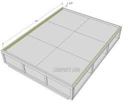 Build this queen sized platform storage bed and pair it with your favorite headboard for an attractive and functional storage piece. Queen Size Platform Bed Frame With Storage Drawers Sawdust Girl