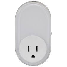 Sylvania Automatic Led Night Light With Integrated Outlet 60802 The Home Depot Led Night Light Led Puck Lights Night Light