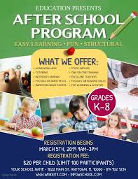 School Flyer Template After School Program Education Poster School Programs