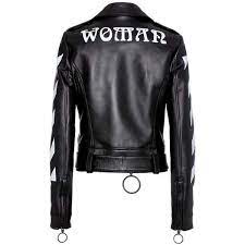 Off White Diag Leather Biker Jacket 39 860 Mxn Liked On Polyvore Featuring Outerwear Jackets Black Off White Jacket Leather Jacket Style Leather Jacket