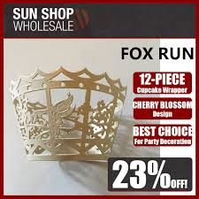 In another bowl, whisk together the flour, baking powder, and salt. Fox Run 12 Piece Cupcake Wrappers Cherry Blossom Design Gold Rrp 12 99 Ebay