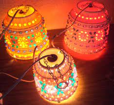 Set Of 3 Vintage Lawnware Patio Rv Hanging Lamps Lanterns Colorful Fun Styles Unbranded Camper Lights Vintage Patio Camping Lights