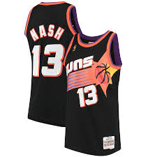 With a 48 season history of suns basketball there have been more than a few suns uniforms. Men S Phoenix Suns Steve Nash Mitchell Ness Black 1996 97 Hardwood Classics Swingman Jersey