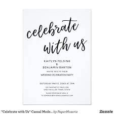 Celebrate With Us Casual Modern Wedding Party Invitation Zazzle Com Wedding Party Invites Casual Wedding Invitations Modern Wedding Invitations Templates
