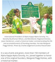 In a sea of Pink & Green….." Margaret Flagg Holmes Birth: 1886  #IvyBeyondtheWall: 1976 Founder: Alpha Kappa Alpha Sorority, Inc. Educator  Founder Margaret Flagg helped write #AlphaKappaAlpha's first Constitution  and Bylaws.