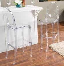 Amazon Com Baxton Studio Infinity Clear Plastic Contemporary Bar Stool Set Of 2 Kitchen Amp Dining Contemporary Bar Stools Acrylic Bar Stools Bar Stools