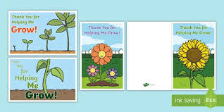 Thank you for helping me grow. Thank You For Helping Me Grow Cards Teacher Made