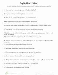 Choose 5th grade and then capitalization and punctuation; Capital Capitalizing Titles Worksheet Education Com