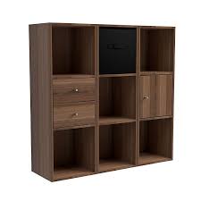 Comes with full unit backer pieces. Form Konnect Walnut Effect 9 Cube Shelving Unit Diy At B Q