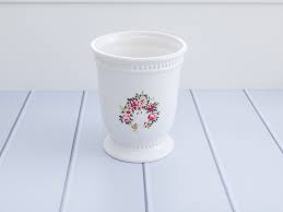 Rosalina Seramik Banyo Cop Kovasi Beyaz English Home