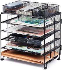 It will also make sure you browse through a collection of desk organizers and keep your desk organized and know exactly. Amazon Com Keegh Paper Organizer Letter Tray 5 Tier Office Desk Organizers And Accessories Mesh Desk File Organizer With Extra Drawer Screws Free Design Office Products