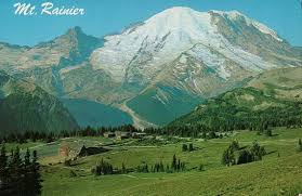 Mount Rainier Washington State Vintage Mountain Postcard Wa Sunrise Park Rainier Mount Rainier