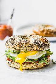 Romesco Breakfast Bagel Sandwich Recipe Breakfast Bagel Bagel Breakfast Sandwich Bagel Sandwich Recipes
