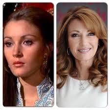Jane Seymour. Then and now. And oh my god her HAIR when she was younger.  Amazing.