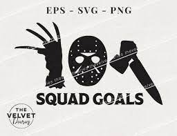 Download Squad Goals Halloween Horror Movie Freddy Jason Michael Vector Etsy