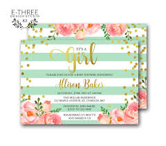 Browse from our wide selection of fully customizable shower invitations or create your own today! Gold Confetti Baby Shower Invitation Baby Girl Shower Invitations Pink Mint Gold Foil Invite E Three Design Studio