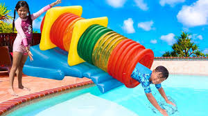 Poolside food service and massage/spa treatments are available. Emma Play With Fun Swimming Pool Tube Water Slide For Kids Video Youtube