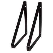 Lot De 2 Equerres Metal Brillant Noir H 25 5 X P 24 Cm 16 5 Equerre Metal Equerre Parement Mural