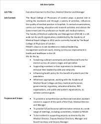 Acting as the point of contact among executives, employees, clients and other external partners managing information flow in a timely and accurate manner managing executives' calendars and set up meetings Free 9 Medical Director Job Description Samples In Ms Word Pdf