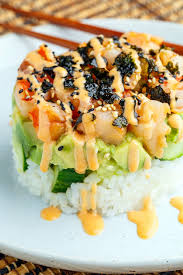 Spicy Shrimp Sushi Stacks Recipe Sushi Stacks Recipe Spicy Shrimp Food
