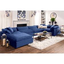 Plush 5 Piece Sectional With Ottoman White Furniture Living Room Home Room Design City Furniture