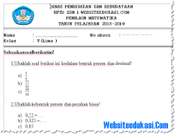 Soal pat / ukk ipa kelas 8 kurikulum 2013. Soal Uh Ph Matematika Kelas 5 Semester 1 K13 Tahun 2018 2019 Websiteedukasi Com