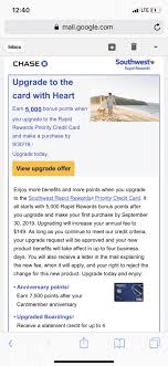Maybe you would like to learn more about one of these? New Round Targeted Southwest Cardholders Get 5 000 Points Bonus By Upgrading To Southwest Priority Credit Card Doctor Of Credit
