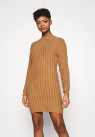 It has a textured fabric. Hollister Co Sweater Dress Jumper Dress Tan Camel Zalando De