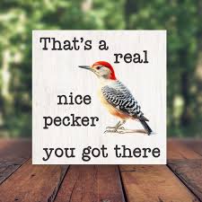 That's A Real Nice Pecker You Got There Funny Woodpecker Bir
