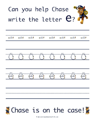 The Letter E Free Patrol Patrol Handwriting Printables Our Crazy Homeschool Life Letter E Preschool Letters Lettering