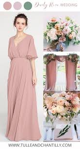 V Neck Sleeved Long Bridesmaid Dress With Open Back Tbqp385 Dusty Pink Bridesmaid Dresses Bohemian Bridesmaid Dress Long Sleeve Bridesmaid Dress