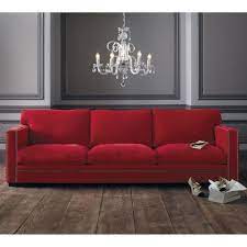 Un canapé en velours rose ou rouge, au contraire, est recommandé pour tout ceux qui n'ont pas froid aux yeux ! Canape 4 X2f 5 Places Fixe Velours Rouge Dandy Maisons Du Monde Deco Canape Rouge Decoration Maison Deco Maison