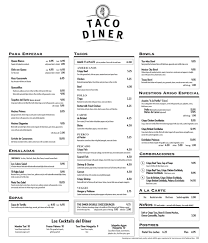 Maybe you would like to learn more about one of these? Taco Diner Menu Tacos And More
